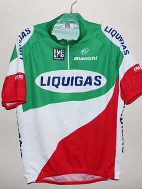 3/$188❤️vintage LIQUIGAS BIANCHI SMS Santini cycling jersey 4XL Frezza Furniture